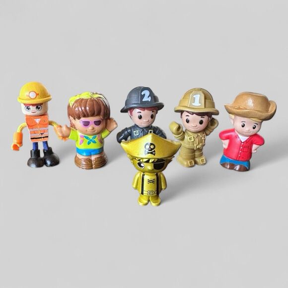 LOT Ryan's World Gold Pirate Ryan 2.25" Figure Fireman Chief Firefighter Toddler - Picture 1 of 5